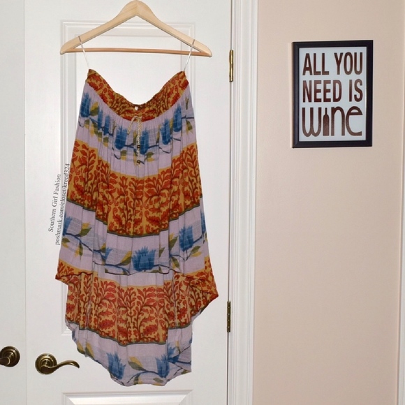 FREE PEOPLE Maxi Skirt Intricate Long Draped Swing - Picture 4 of 8